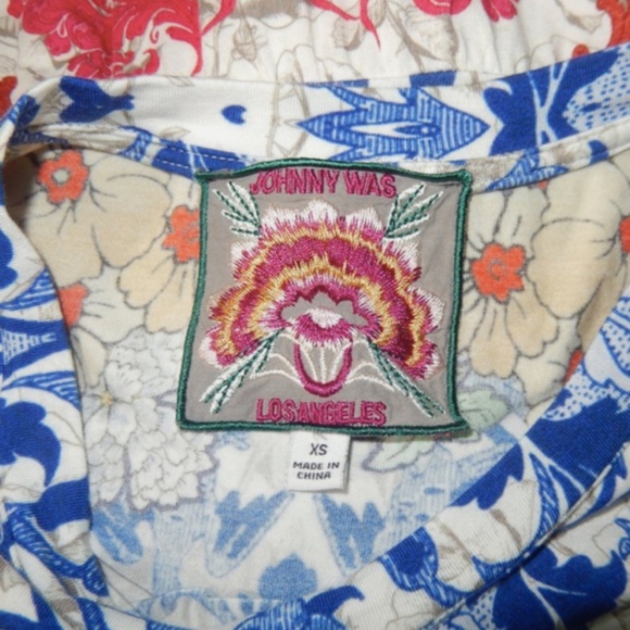 Johnny Was Shellinay Knit Floral Tiered Midi Dress XS - Picture 4 of 8